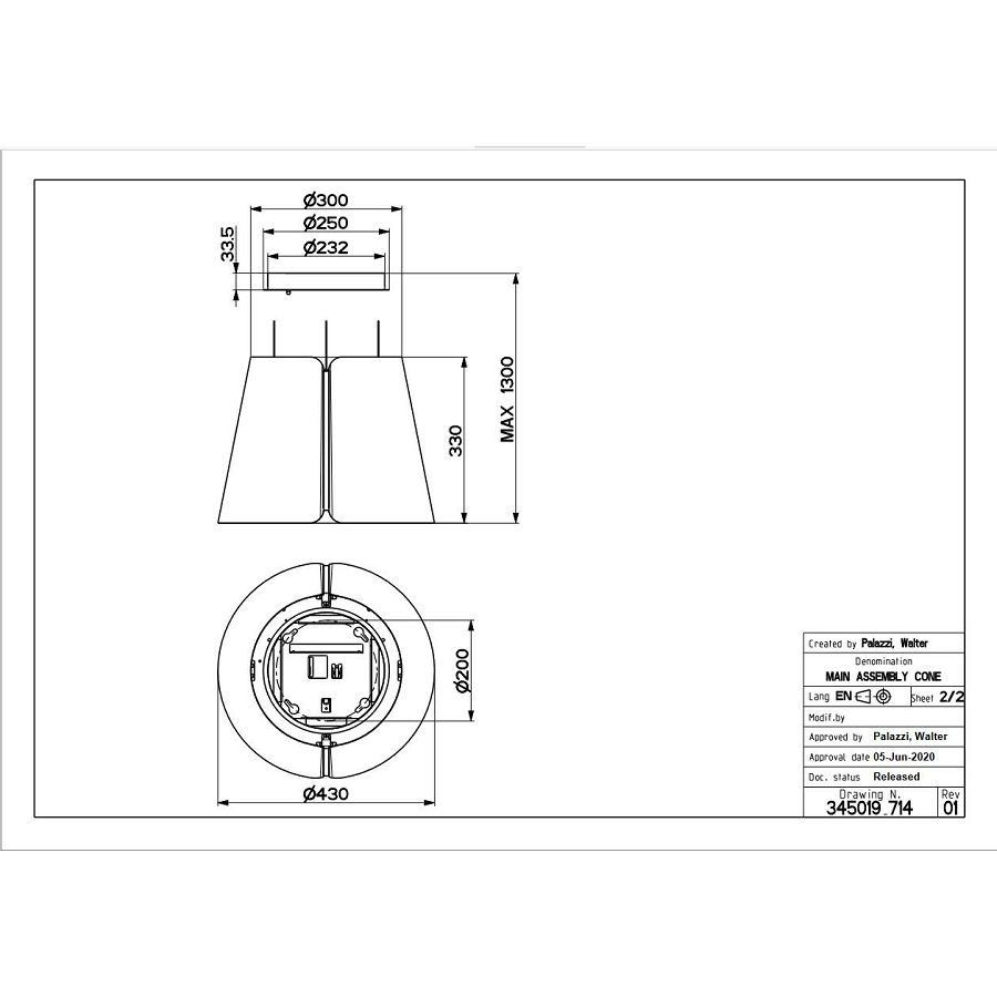 Napa Faber Beat BK Matt F45 (720m3/h) 345.0612.337