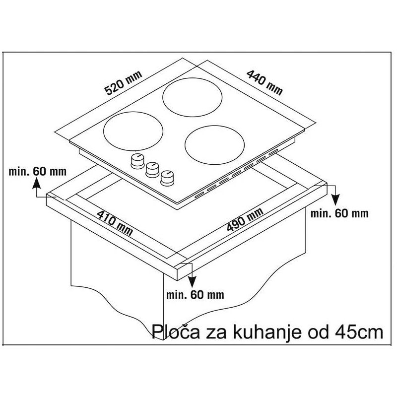Ploča Končar UKE4530K.CT 44 cm širine
