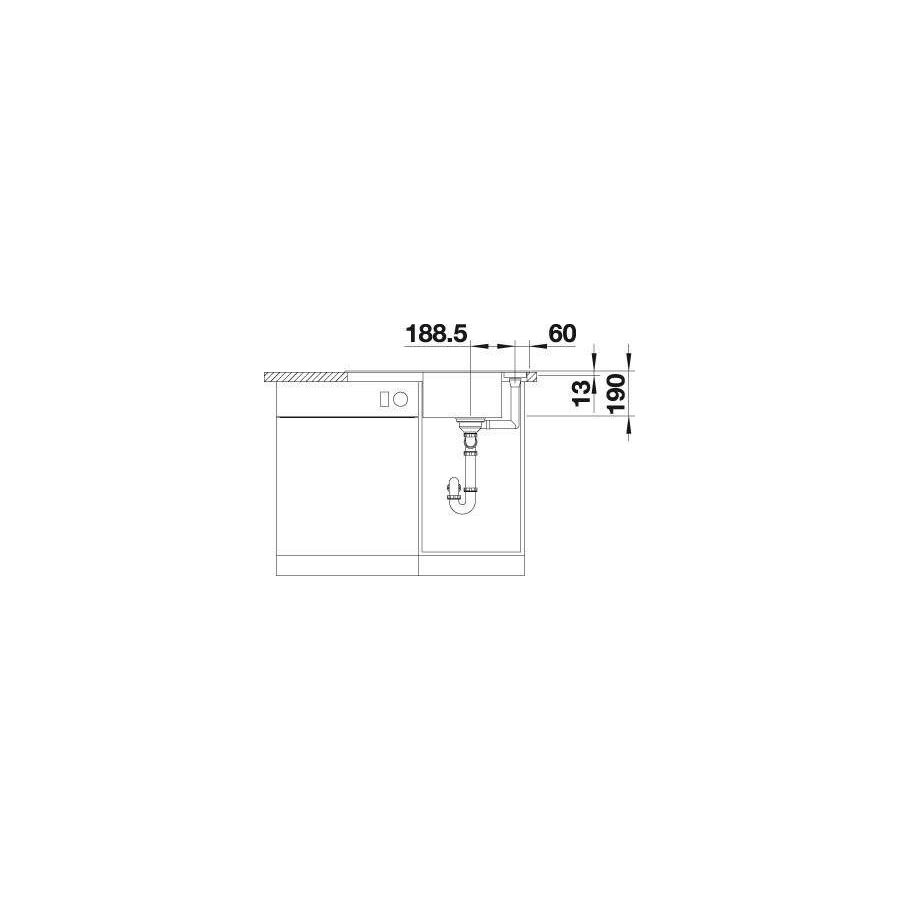 Sudoper Blanco Axia III 45S Silgranit, daska staklo, s dalj.
