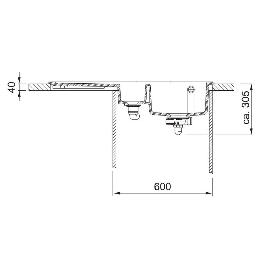 Sudoper Franke Mythos MTK 651-100 crni desno ocjeđivač 124.0335.872