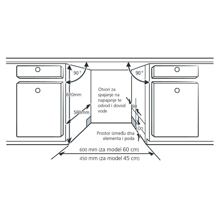 Ugradbena perilica posuđa Končar PP60IM8